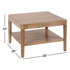 Two-Tier Coffee Table, Solid Wood in Natural