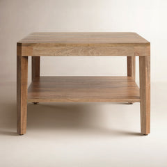 Two-Tier Coffee Table, Solid Wood in Natural