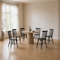 Scale | the set against a full window in the flax dining room, true size