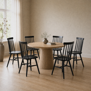In a room | all six chairs shown together, the complete set sold with this listing