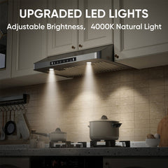 Under Cabinet Range Hood, 30 Inch, Dual Motors, 900 CFM, Stainless Steel