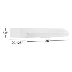 Under Cabinet Range Hood, Breeze, 36 in., 250 CFM, Matte White