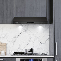 Under Cabinet Range Hood, Haven, 30 In., Ducted, Stainless Steel, Matte Black