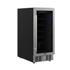 Under-Counter Beverage Refrigerator, 15 In., 3 Cu. Ft., Glass Door, Stainless Steel