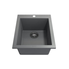 Undermount and Drop-In Kitchen Sink, Campino, Single Bowl, Granite, Concrete Gray
