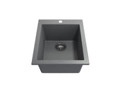 Undermount and Drop-In Kitchen Sink, Campino, Single Bowl, Granite, Concrete Gray