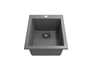 Undermount and Drop-In Kitchen Sink, Campino, Single Bowl, Granite, Concrete Gray