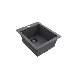 Undermount and Drop-In Kitchen Sink, Campino, Single Bowl, Granite, Concrete Gray
