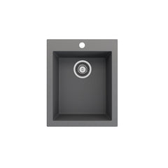 Undermount and Drop-In Kitchen Sink, Campino, Single Bowl, Granite, Concrete Gray