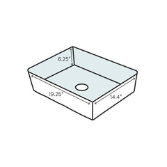 Undermount Bathroom Sink, Vero, Rectangular, Ceramic, White