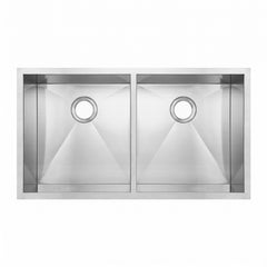 Undermount Double Bowl Sink, 37 Inch, 16 Gauge in Brushed Stainless Steel