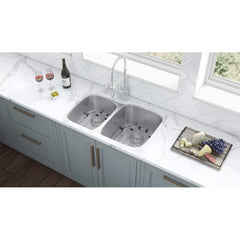 Undermount Kitchen Sink, 40/60 Double Bowl, 16 Gauge, Stainless Steel, 32 Inch