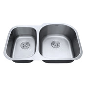 Undermount Kitchen Sink, 40/60 Double Bowl in Stainless Steel