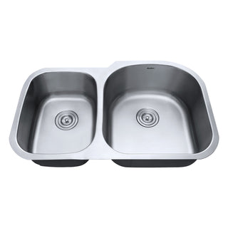 Undermount Kitchen Sink, 40/60 Double Bowl in Stainless Steel