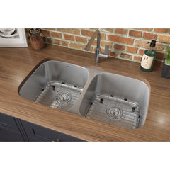 Undermount Kitchen Sink, 50/50 Double Bowl, 16 Gauge Stainless Steel