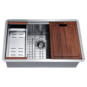 Undermount Kitchen Sink, Aegis, 30 in. Single Bowl in Stainless Steel