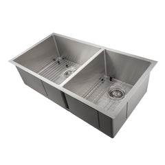Undermount Kitchen Sink, Chamonix, Double Bowl, 36 in., Stainless Steel