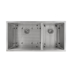 Undermount Kitchen Sink, Chamonix, Double Bowl, 36 in., Stainless Steel