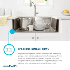 Undermount Kitchen Sink, Crosstown, Single Bowl, 16-Gauge Stainless Steel