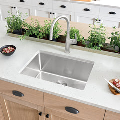 Undermount Kitchen Sink, Cuvee R15, Single Bowl, 25-Inch, Stainless Steel, Satin Polish