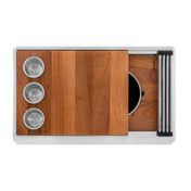 Undermount Kitchen Sink, Dual Tier, Double Bowl, 33-Inch, Stainless Steel