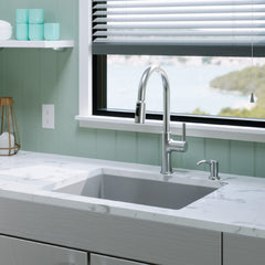 Undermount Kitchen Sink Kit, Single Bowl, Quartz, 24-3/8 x 19-1/8 In, Gray