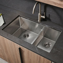 Undermount Kitchen Sink, Low-Divide, 16 Gauge Stainless Steel, 36 Inch, Brushed