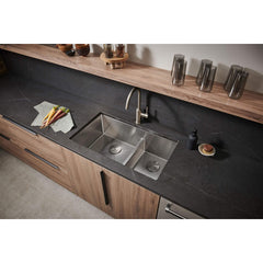 Undermount Kitchen Sink, Low-Divide, 16 Gauge Stainless Steel, 36 Inch, Brushed