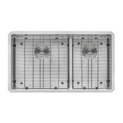 Undermount Kitchen Sink, Low-Divide 60/40 Double Bowl, Larger Left, 33 In, Stainless Steel