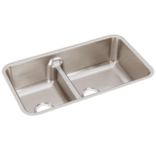 Undermount Kitchen Sink, Lustertone, Double Basin, Stainless Steel, Satin