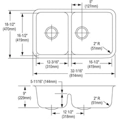Undermount Kitchen Sink, Lustertone, Double Basin, Stainless Steel, Satin