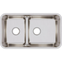 Undermount Kitchen Sink, Lustertone, Double Basin, Stainless Steel, Satin