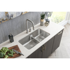 Undermount Kitchen Sink, Lustertone, Double Basin, Stainless Steel, Satin