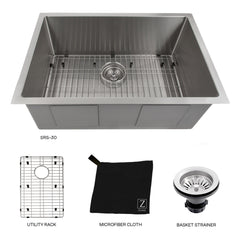 Undermount Kitchen Sink, Meribel, Single Bowl, Stainless Steel, 30 In.