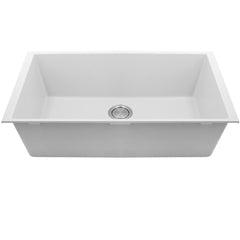 Undermount Kitchen Sink, Plymouth, Single Bowl, Granite, White