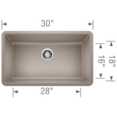 Undermount Kitchen Sink, Precis, Single Bowl, Silgranit, 30 Inch, Truffle