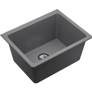 Undermount Kitchen Sink, Quartz Classic, Single Bowl, 25 Inch, Greystone