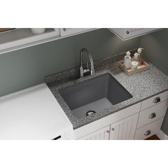 Undermount Kitchen Sink, Quartz Classic, Single Bowl, 25 Inch, Greystone