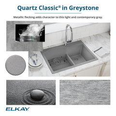 Undermount Kitchen Sink, Quartz Classic, Single Bowl, Gray