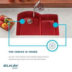 Undermount Kitchen Sink, Quartz Luxe, Double Basin, 33 Inch, Jubilee