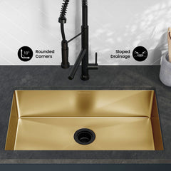 Undermount Kitchen Sink, Rivage, Single Basin in Gold