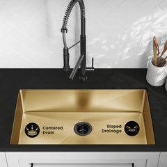 Undermount Kitchen Sink, Rivage, Single Basin in Gold