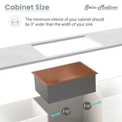 Undermount Kitchen Sink, Rivage, Single Basin Stainless Steel in Rose Gold