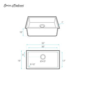 Undermount Kitchen Sink, Rivage, Single Basin, Stainless Steel, 32 x 19 In., Rose Gold