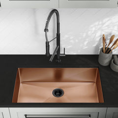 Undermount Kitchen Sink, Rivage, Single Basin, Stainless Steel, Rose Gold