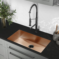 Undermount Kitchen Sink, Rivage, Single Basin, Stainless Steel, Rose Gold