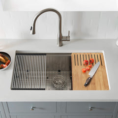 Undermount Kitchen Sink, Single Bowl, 316 Marine Grade Stainless Steel, 33 Inch, Silver