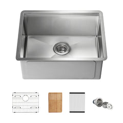 Undermount Kitchen Sink, Single Bowl, 316 Marine Grade Stainless Steel, 33 Inch, Silver