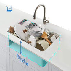 Undermount Kitchen Sink, Single Bowl, 316 Marine Grade Stainless Steel, 33 Inch, Silver