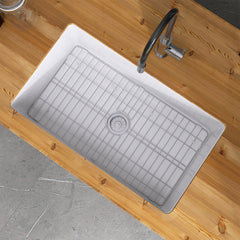 Undermount Kitchen Sink, Single Bowl, Fireclay, 32 x 19 Inch, White